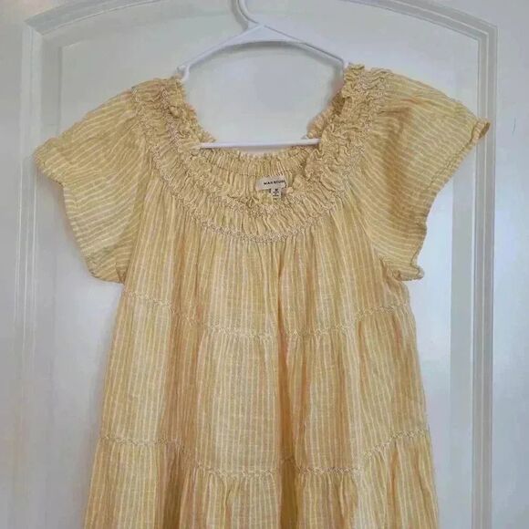Max Studio Women's Yellow Smocked Babydoll Dress - Picture 7 of 12